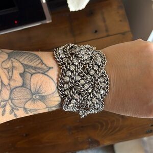 Stella & Dot Silver Braided Bracelet